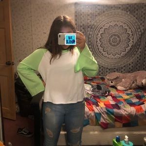 Forever 21 green and white shirt